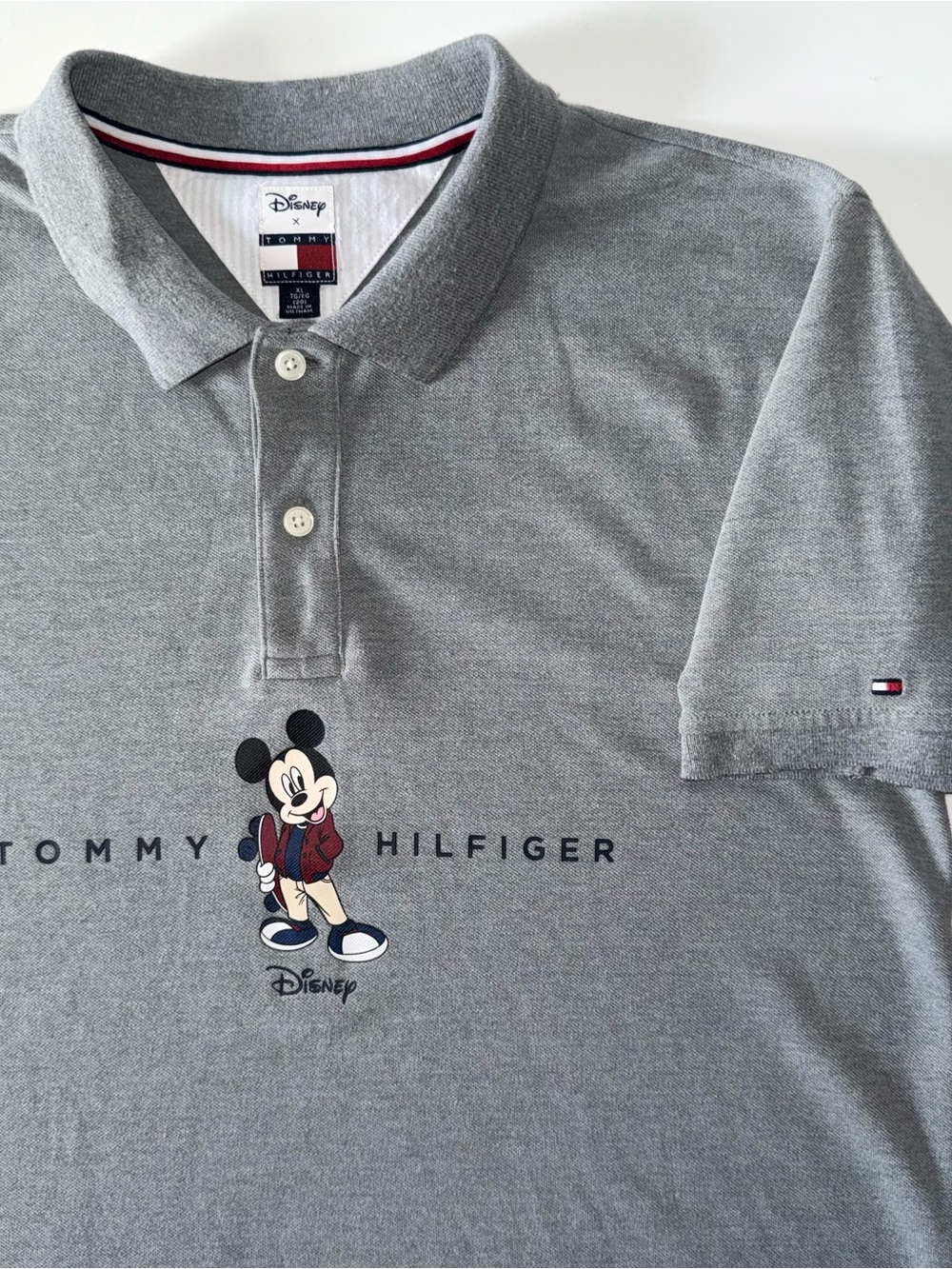 Tommy Hilfiger x Disney Polo Shirt Kids XL (20) Gray Mickey Mouse